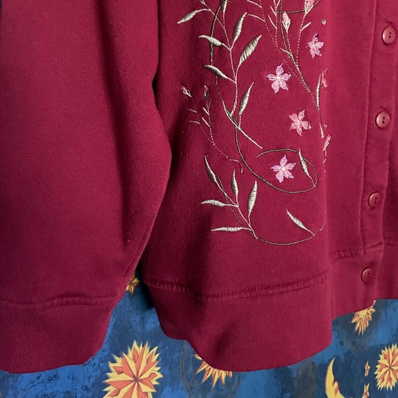 Cottagecore sweatshirt cardigan 2X - Picture 7 of 8